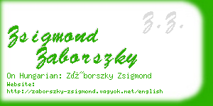 zsigmond zaborszky business card